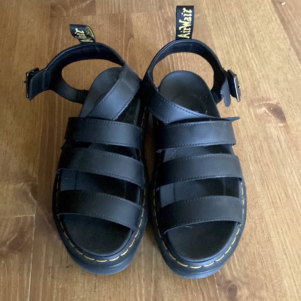 Dr. Marten Leather Sandals, Black, Size 8